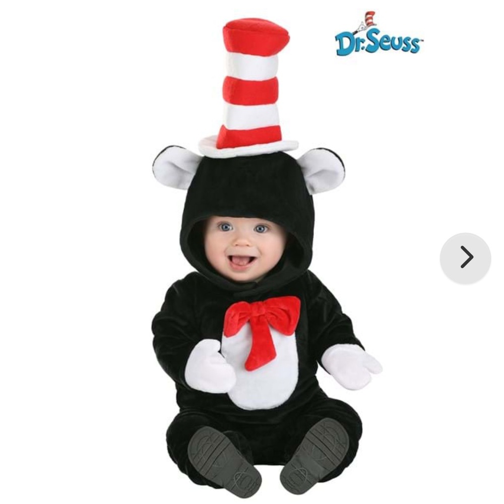 NWT Infant Cat in the Hat Halloween Costume size 3-6
months